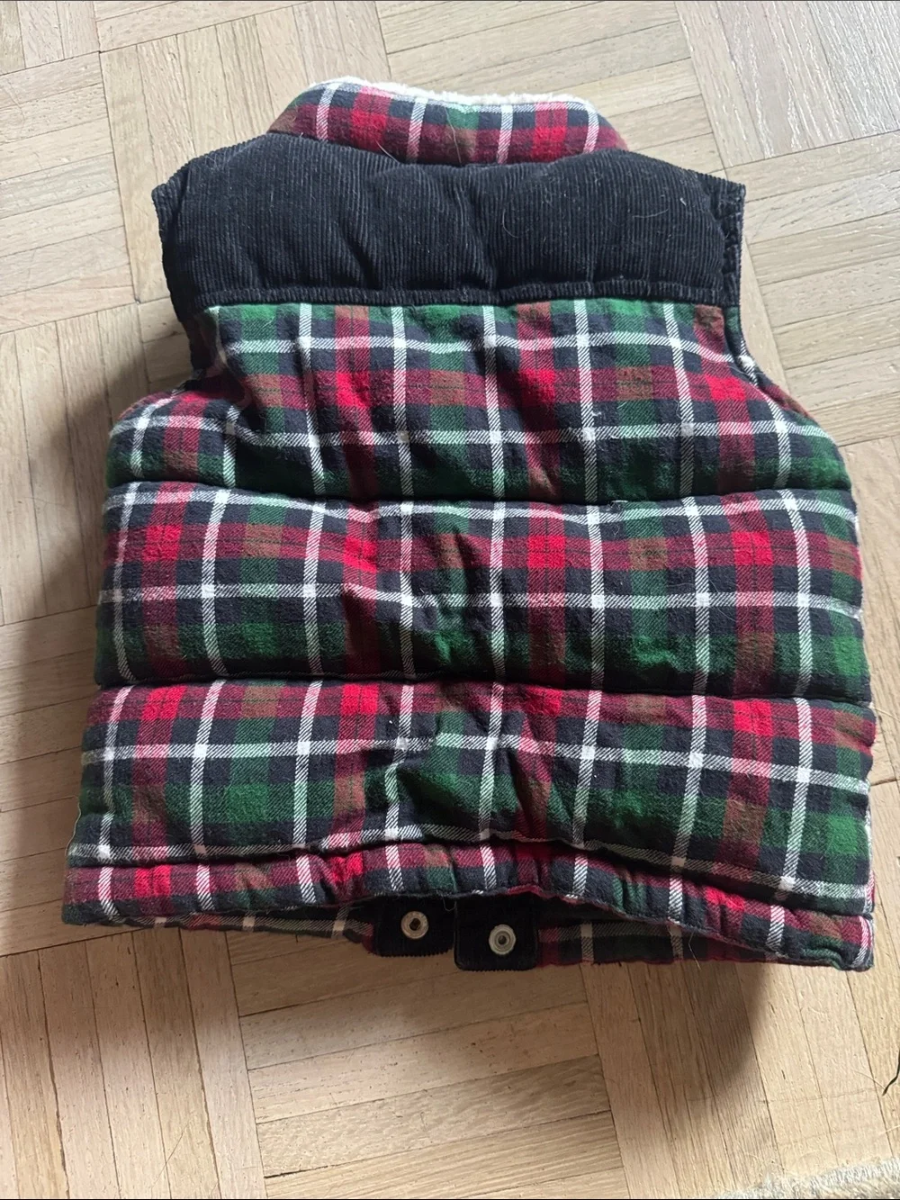 Gymboree Red Green Plaid Puffer Vest
